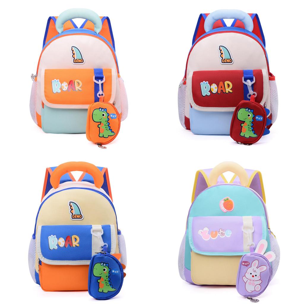 Kids Cartoon Oxford Fabric School Bag With Animal Prints For Toddlers And Preschoolers