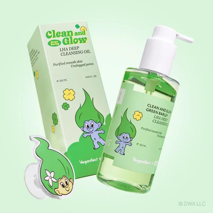 Веганское очищающее масло Vegan Effect Green Barley LHA Edition с троллем на удачу (205мл)