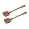 2pcs Wooden Spatula Household Hanging Long Handle Flat Wooden Spatula for Mixing and Turning38.5cm   15.2in