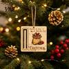 Personalized Cash Gift Tags Rustic Santa Reindeer Money Holder Ornament, Wooden Card Christmas Tree Wood Decorations Clip with Slot, Hanging