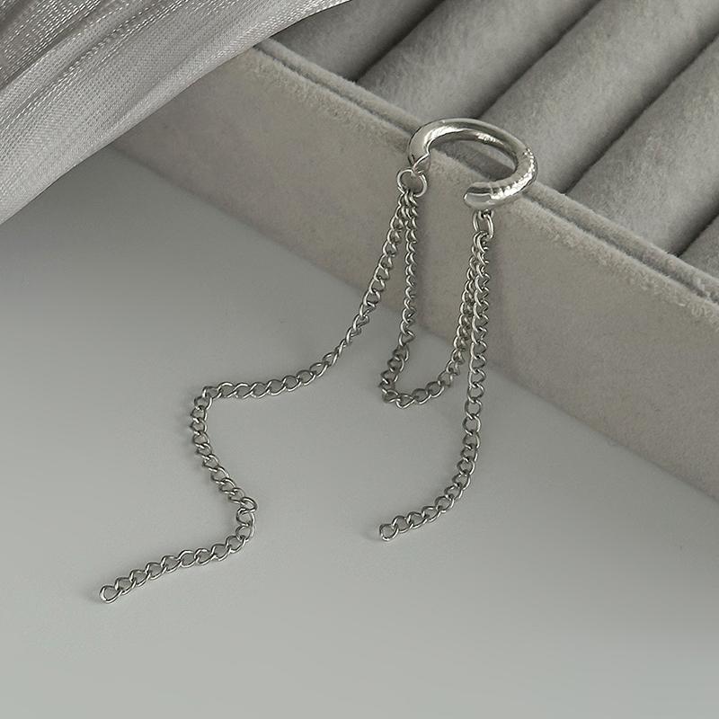 1/2Pcs Long Tassel Chain Ear Cuff Ear Clip Without Hole C Shape Earring For Women Cartilage Pearl Chain Clip Earrings Jewelry