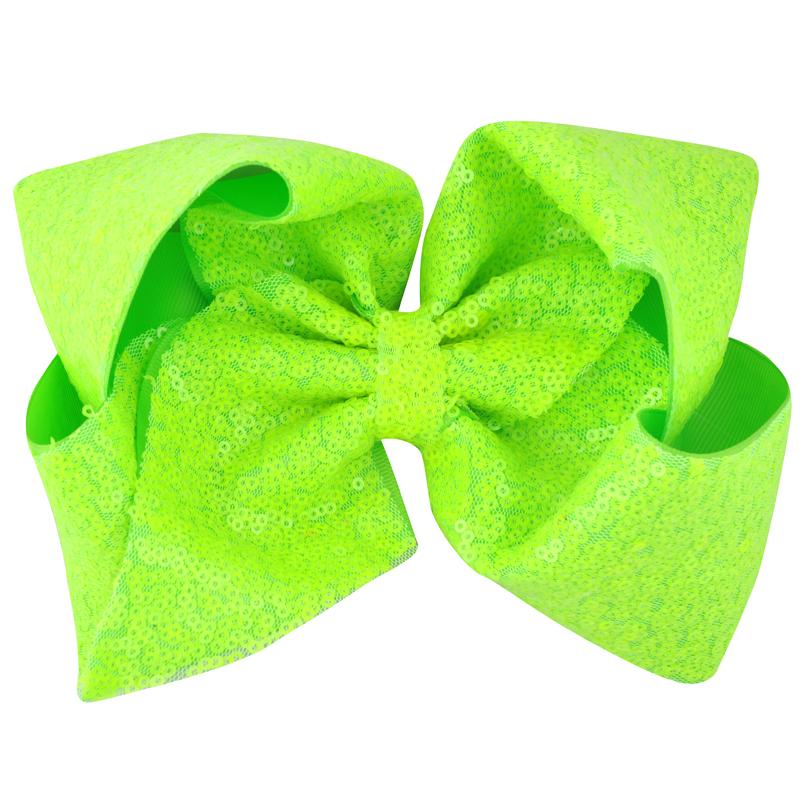29Colors 8 inch Big Rainbow Large Hair Bow Sequins Ribbon Hairgrips With Alligator Clips Headwear Bowknot Girls Hair Accessories