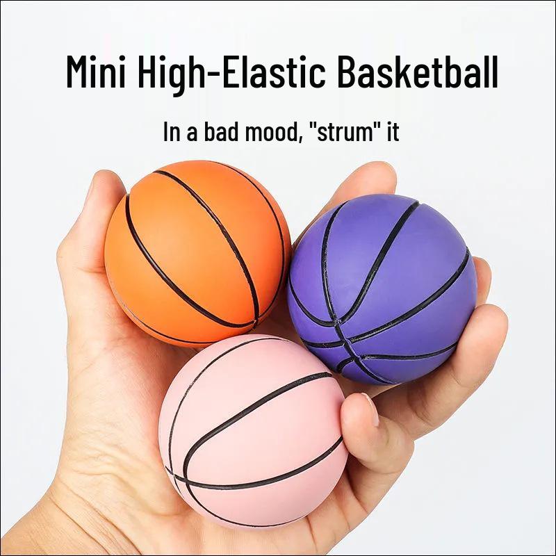 Mini Ballon de Basket-ball en Caoutchouc Haute Élasticité 6 cm pour Enfants - Jouet Anti-Stress