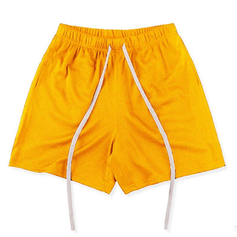 

Muscleguys Новое поступление, мужские летние шорты для спортзала, сетчатые быстросохнущие дышащие шорты, модные шорты для бодибилдинга, фитнеса, спорта на открытом воздухе XXL жёлтый