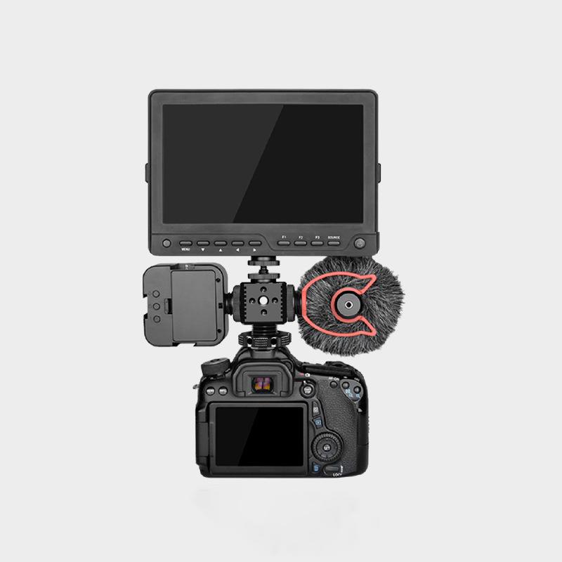 Triple Cold Shoe Mount Adapter 1/4 Arri Hole Hot Shoe Monitor Base Mic Fill Light Bracket Holder for SLR Camera Cage Accessories