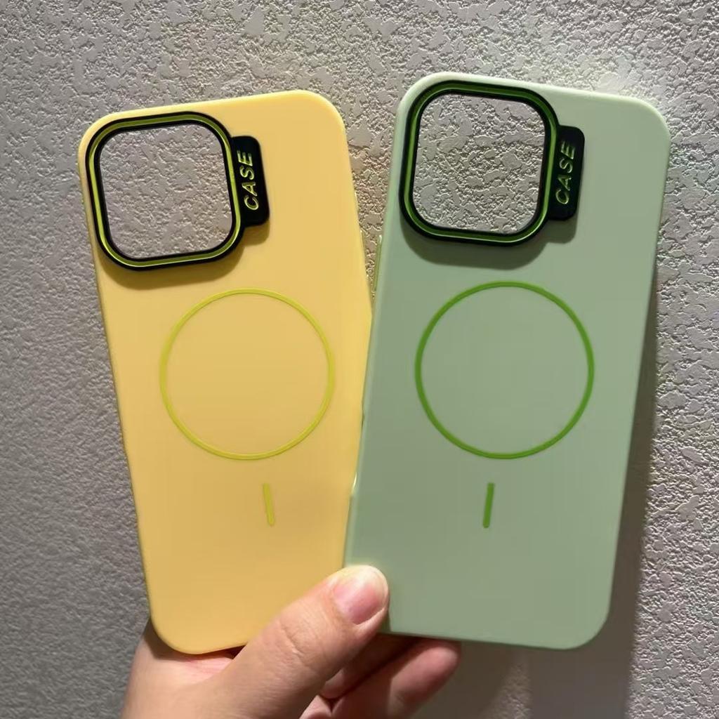 IP16pm Taklit Cilt Hissi Sprey Boyalı Telefon Kılıfı, Apple 15 Renkli Makaron Manyetik 14 Koruyucu Kılıf için uygundur