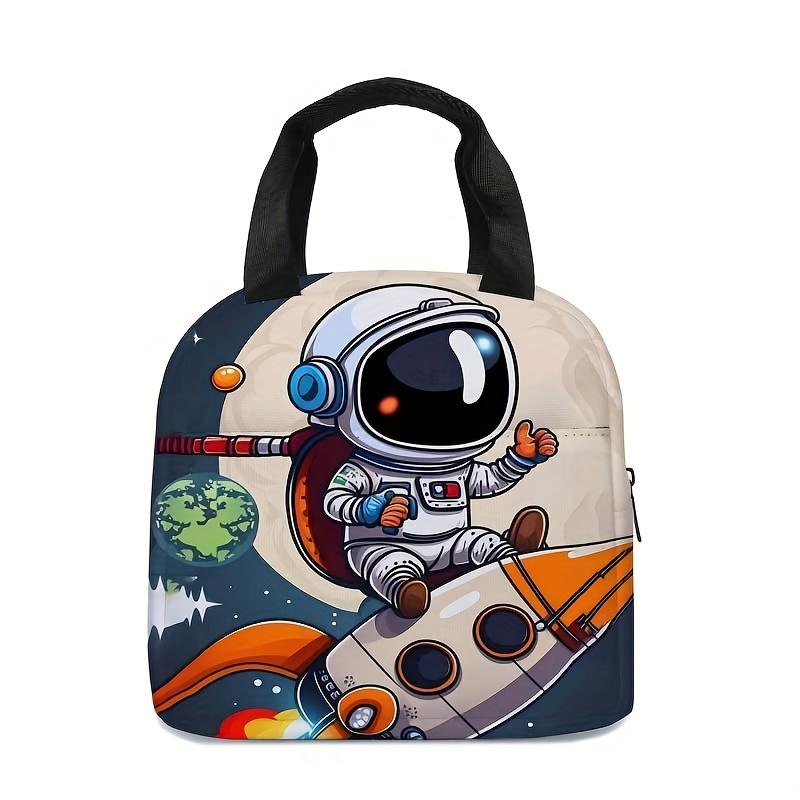 Cosmonaut 3D Printed Canvas Meal Bag for Unisex, Handbag Ice Bag Lunch Multi Functional Meal Insulation Meal (Non-Fo