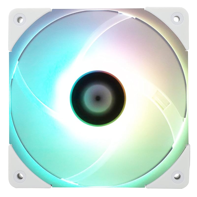Thermalright TL-C12015W-S CPU Cooling Fan 120mm, Quiet PWM Computer ARGB, 15mm Slimline Cooler (White ARGB) TL-C12015W-S