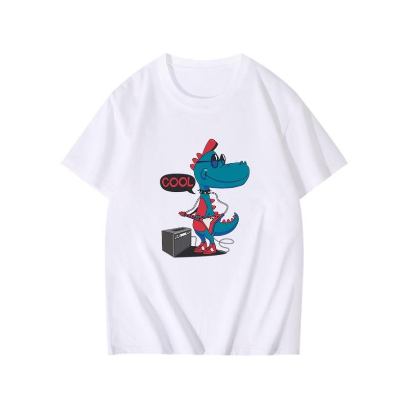 Summer Print Loose Oversized Casual Pure Cotton Round Neck Short Sleeved Shirt T-Shirts Men’s