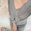 Modal Women's One-Piece Pajama Set with Built-In Bra - Long Sleeve, High-End, Home & Outdoor Wear for Spring & Autumn