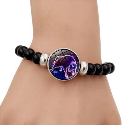 12 Zodiac Bracelet Zodiac Leather Bracelet Woven Bracelet Men Women Fashion Jewelry
