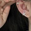 Shiny Rhinestone Zircon Cross Earrings For Women Korean Fashion Stainless Steel Earring Daily Birthday Party Y2K Jewelry Gifts