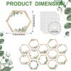 60 Pcs Simply Boho Hexagons Cutouts for Plant Themed Classroom Bulletin Board Decor Greenery and Wood Grain for Farmhouse Rustic Classroom Décor