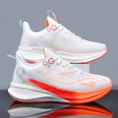 Chaussures de Course Femmes Semelles Épaisses Légères Respirantes Antidérapantes Chaussures de Marche Homme Confortables Souples à Lacets Chaussures de Sport Homme