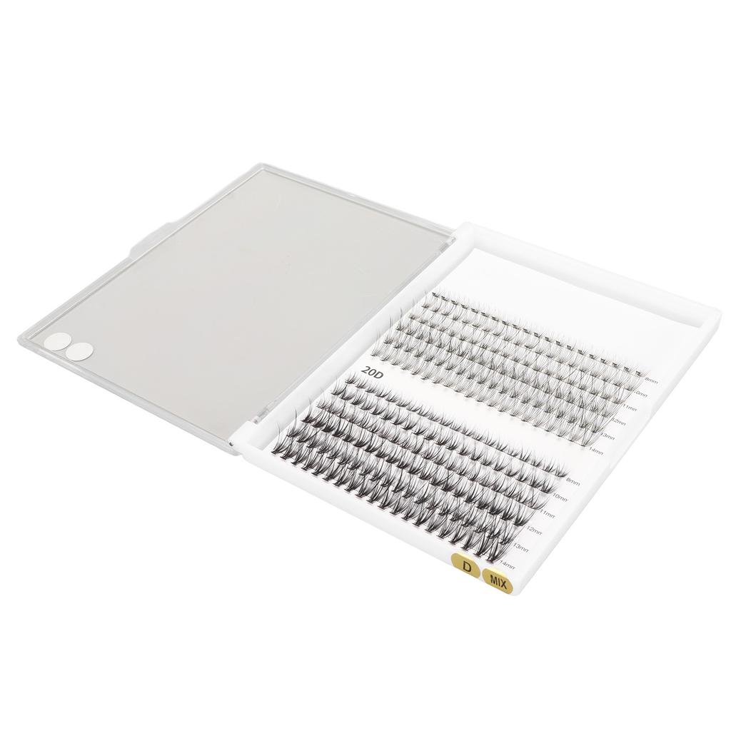 240pcs Faux Lash Extensions Set 12 Rows Varied Lengths Flat Roots Tapered Ends Mixed Individual False Eyelashes