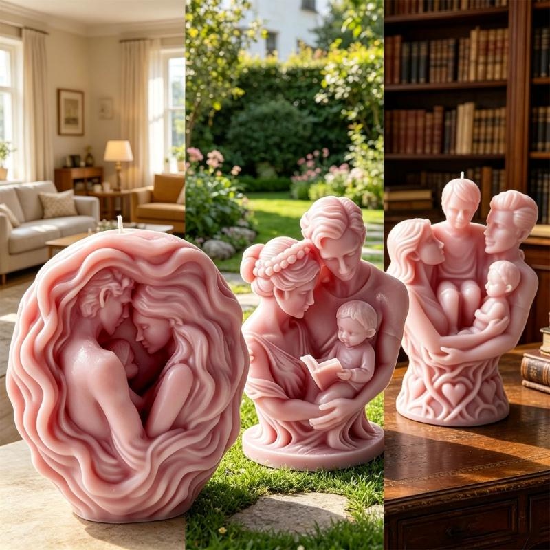Human Sculpture Candle Silicone Molds Love Family Silicone Molds For Handmade Candle Soap Wedding Party Decoration
