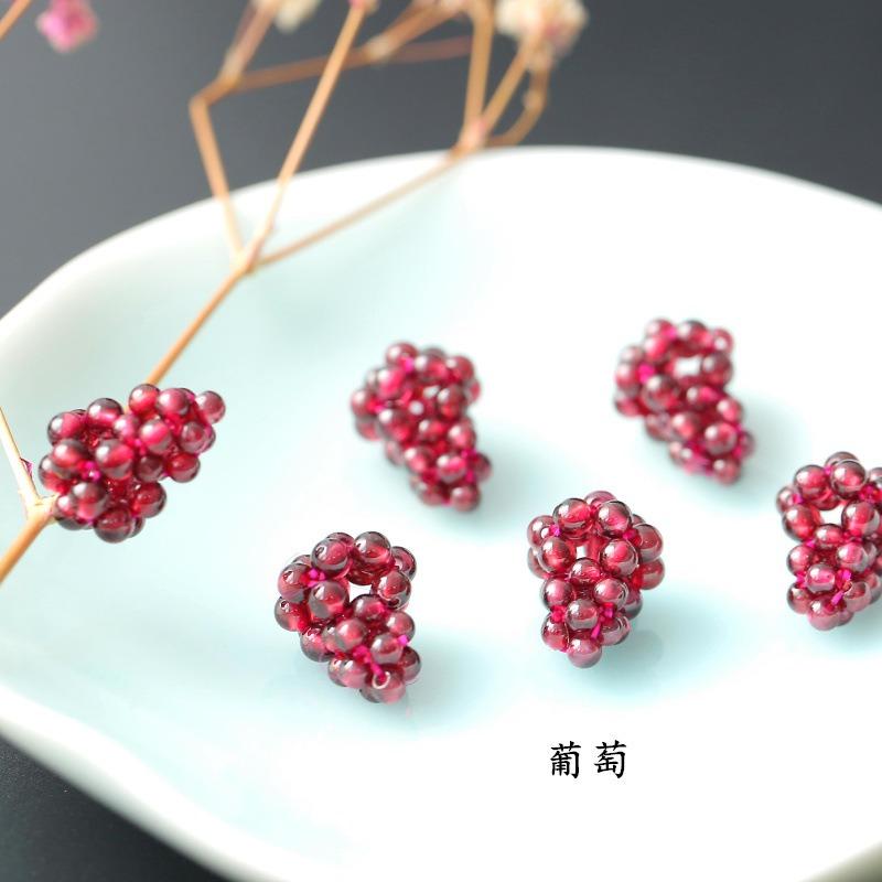 Natural garnet bracelet, multi-circle fashion pomegranate jewelry, garnet grape tourmaline woven exquisite ball