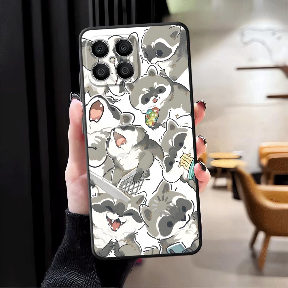

Cartoon Raccoon Case for Honor 8X X5b X6 90 Magic5Lite 200 400 Lite 70 X9a X7 X8 Funda Phone Cover Honor 200 Lite