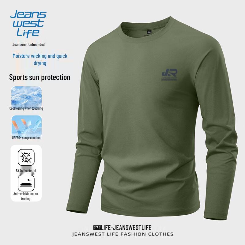 

JEANSWEST LIFE Men s 5A Anti-Bacterial Quick-Dry Long Sleeve T-Shirt M
