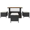 Garden Dining Set Black Poly Rattan