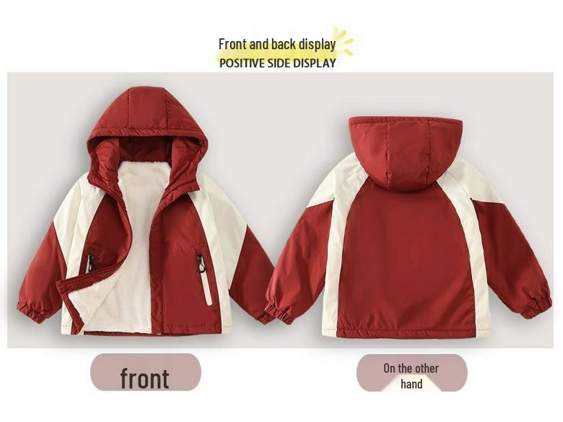 Minecraft Kids' Windproof Fleece Jacket – Unisex Autumn/Winter, Warm & Stylish Windbreaker