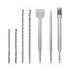Chisel Drill Bit Set: Round Handle Sharp & Flat Masonry, Concrete, Electric Draft Steel Chisels