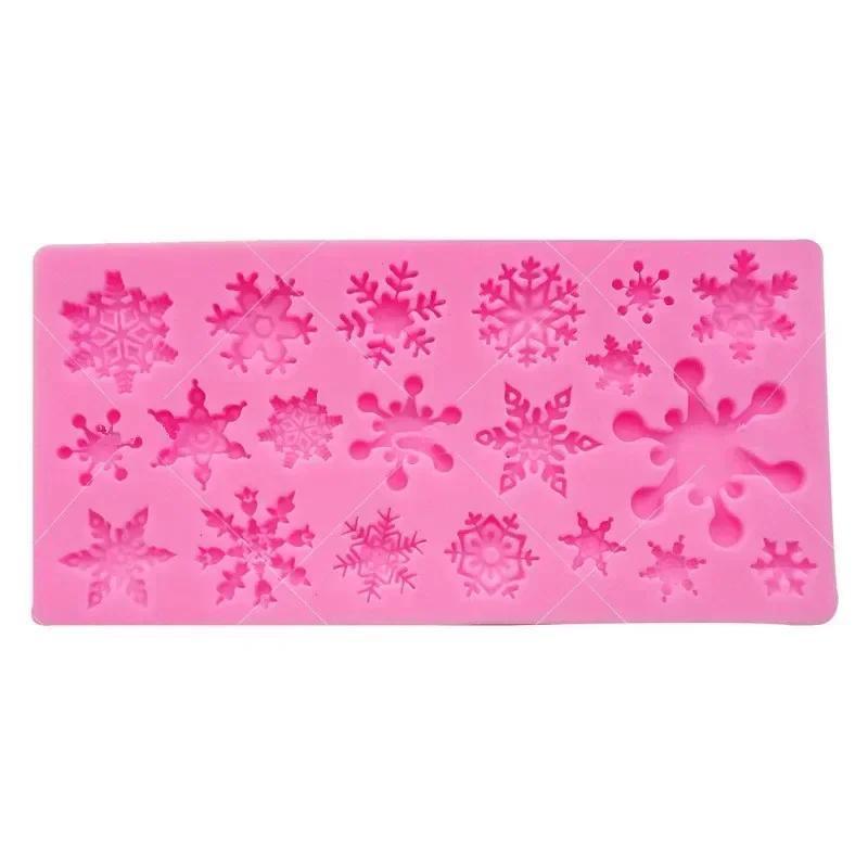 Mini Christmas Snowflake Porous Silicone Mold Sugar Cake Decor Chocolate Candy Baking Mold DIY Gypsum Ornament Snowflake Mold