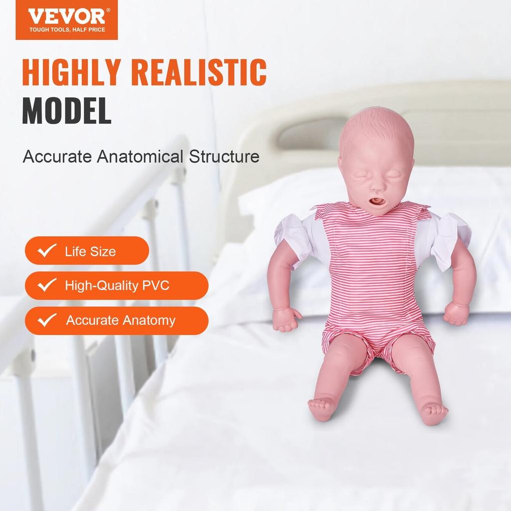 Infant CPR Training Manikin, Heimlich Maneuver and Cardiopulmonary Resuscitation (CPR) Practice, Professional Infant Airway Obstruction Training