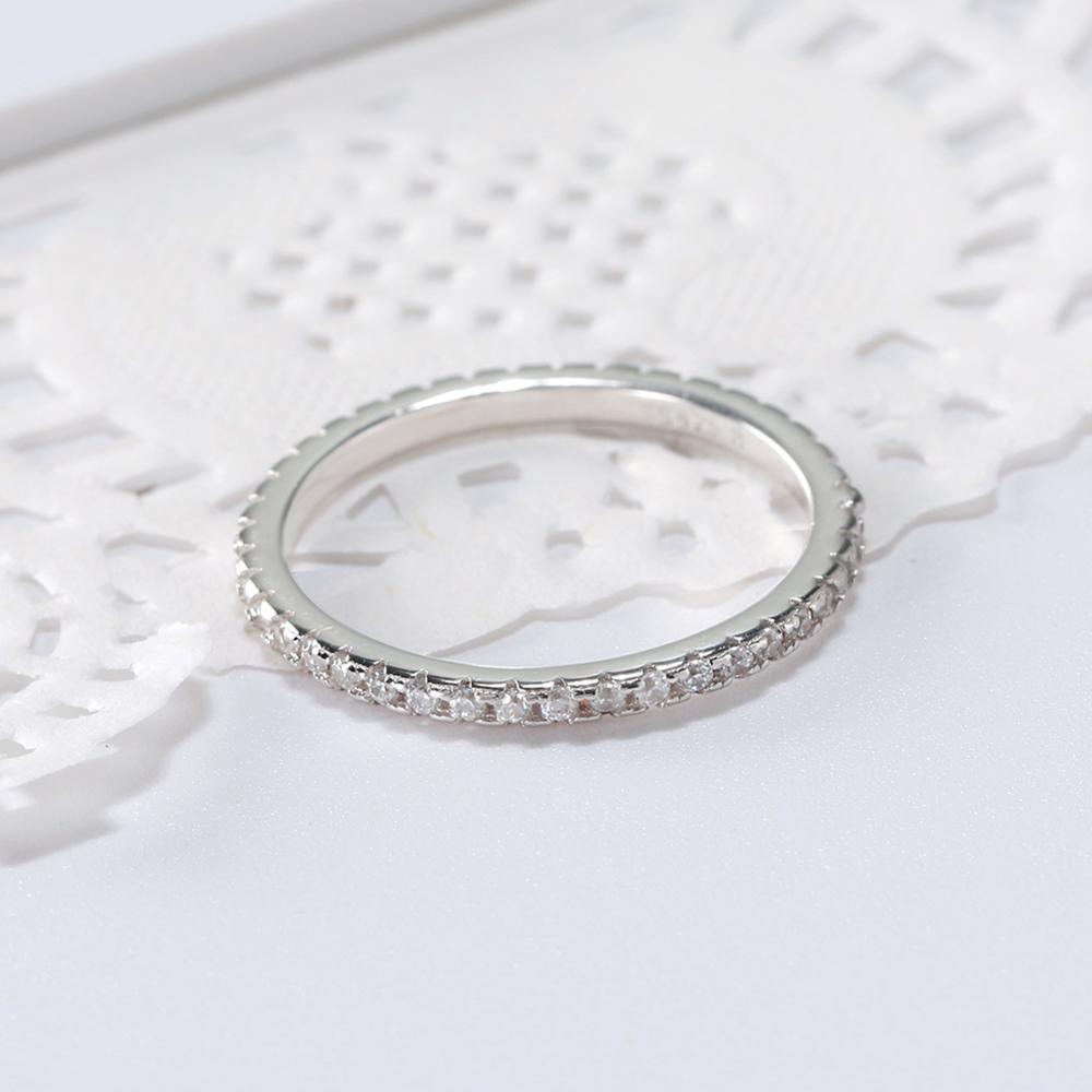 Rinntin Anéis de Dedo Femininos Cor Prata Redondo Polido Liso Simples Banda para Ocasião Nupcial Casamento Noivado Joia Feminina Grátis