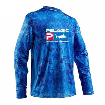 2024PELAGIC Cross-border Round Neck Outdoor Sports Fishing Suit, Sunscreen Suit, Ice Silk Feeling, Long Sleeve Luya Fishing Suit