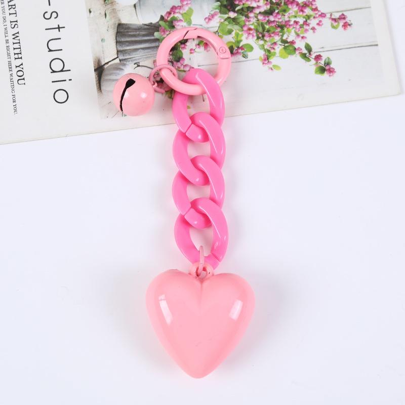 

Брелок в виде сердца ручной работы, акриловая пластиковая цепочка для ключей, брелок для ключей для женщин и девочек, сумка с подвеской, аксессуары, ключи от машины, ювелирные изделия, подарки розовый