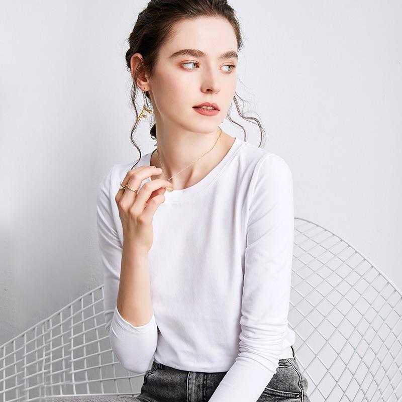 Women's long-sleeved t-shirt women's new autumn bottoming shirt round neck t-shirt loose solid color simple top