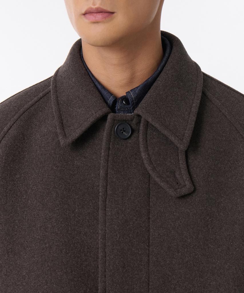Musinsa Standard Wool Blend Oversized Half Balmacaan Coat [Heather Brown]