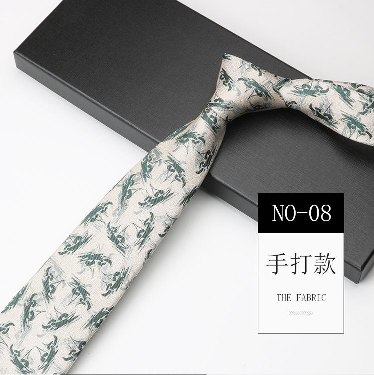 Obchodní kravata Pánský oblek Šaty Červená Zelená Host Pódium Svatba 8cm Vzor Ruční vázání