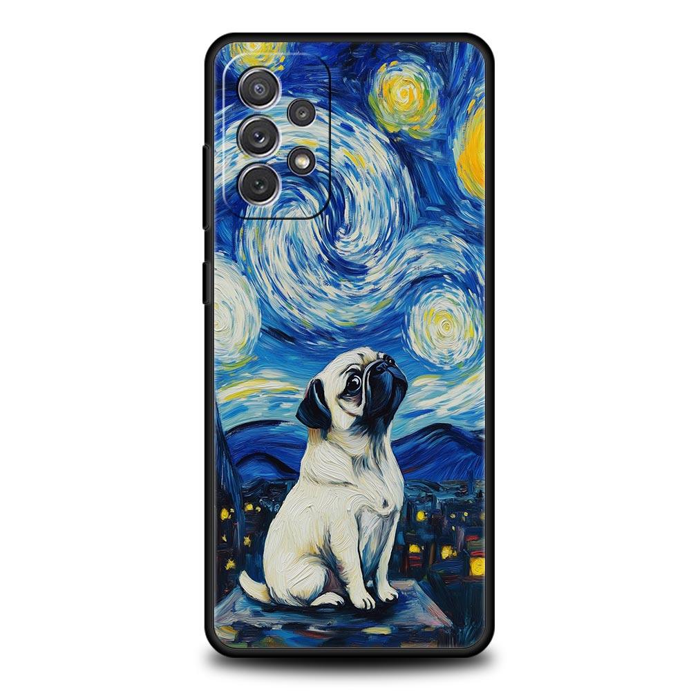 Animal Black Pug Close Up Phone Case For Samsung Galaxy A17 A07 A55 A35 A25 A15 A05 A33 A31 A21s A13 A41 A73 A53 A51 A71 Cover