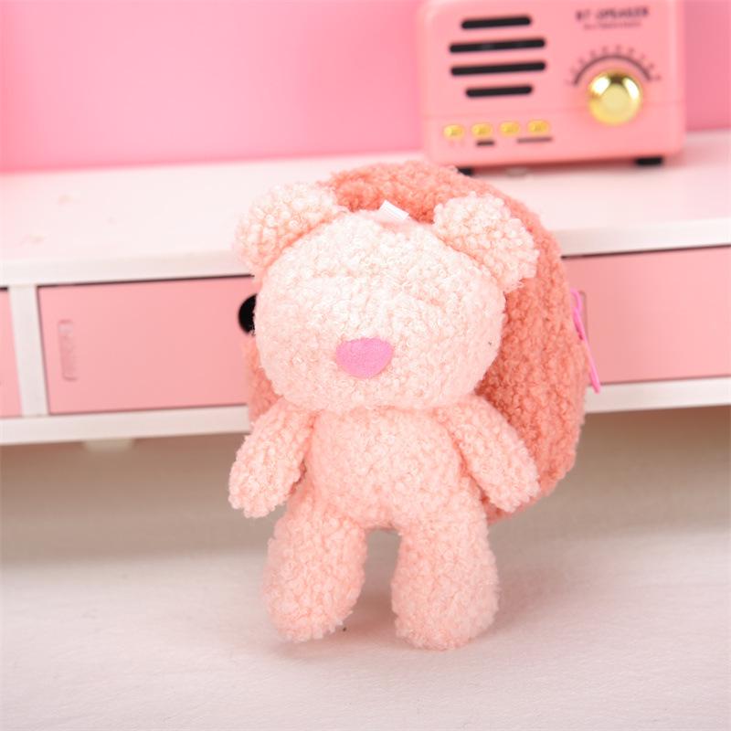 

Милый мультяшный плюшевый медведь кошелек для монет и сумка для помады 9 x 10.5 x 5 cm розовый