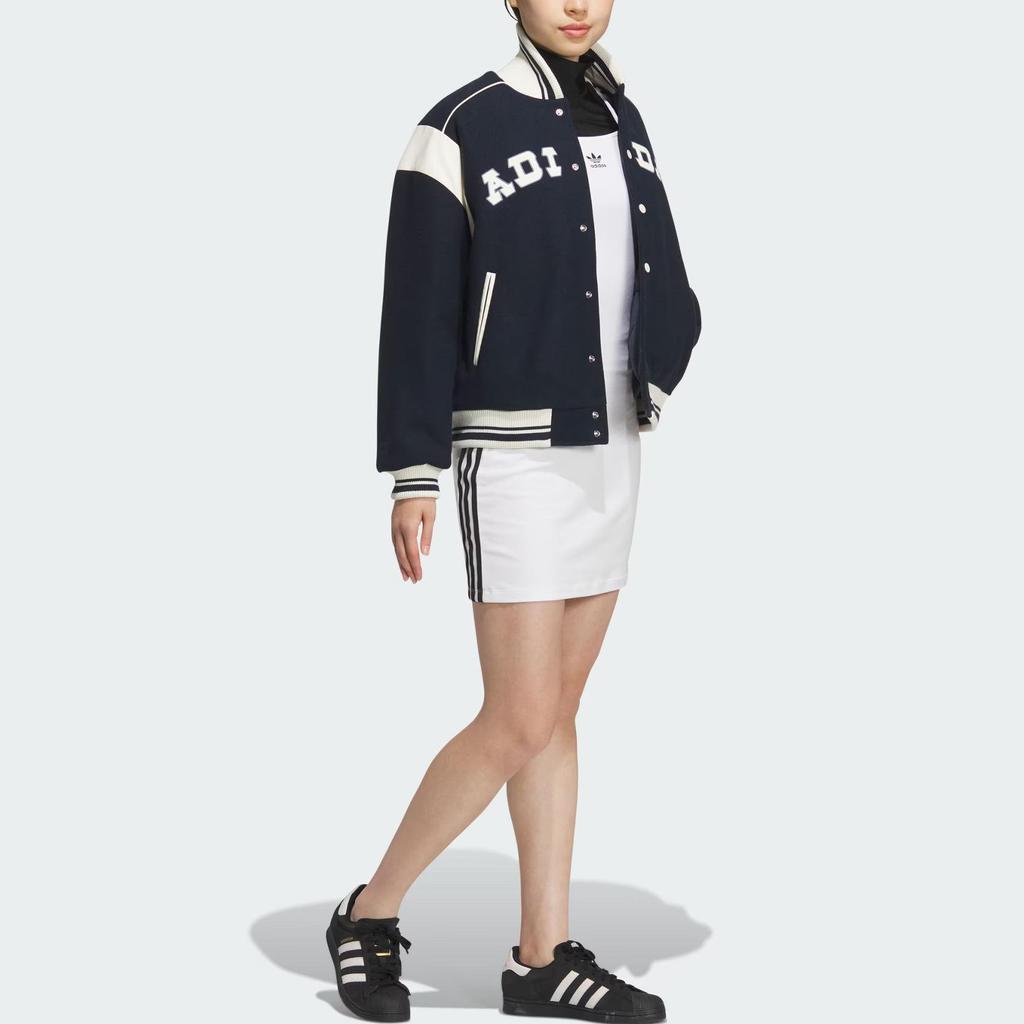 adidas Giacca Bomber Collegiate Originals Giacca Donna Blu Navy Scuro Panna JD6379
