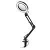 12W USB5X White/Black Folding Magnifier Table Clamp Soldering Third Hand Tool 3 Colors LED Illuminated Lamp Magnifying Glass