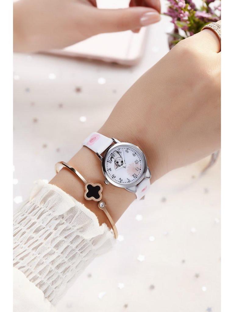 Stylish Kids' Leather Strap Quartz Watch for Girls and Boys
