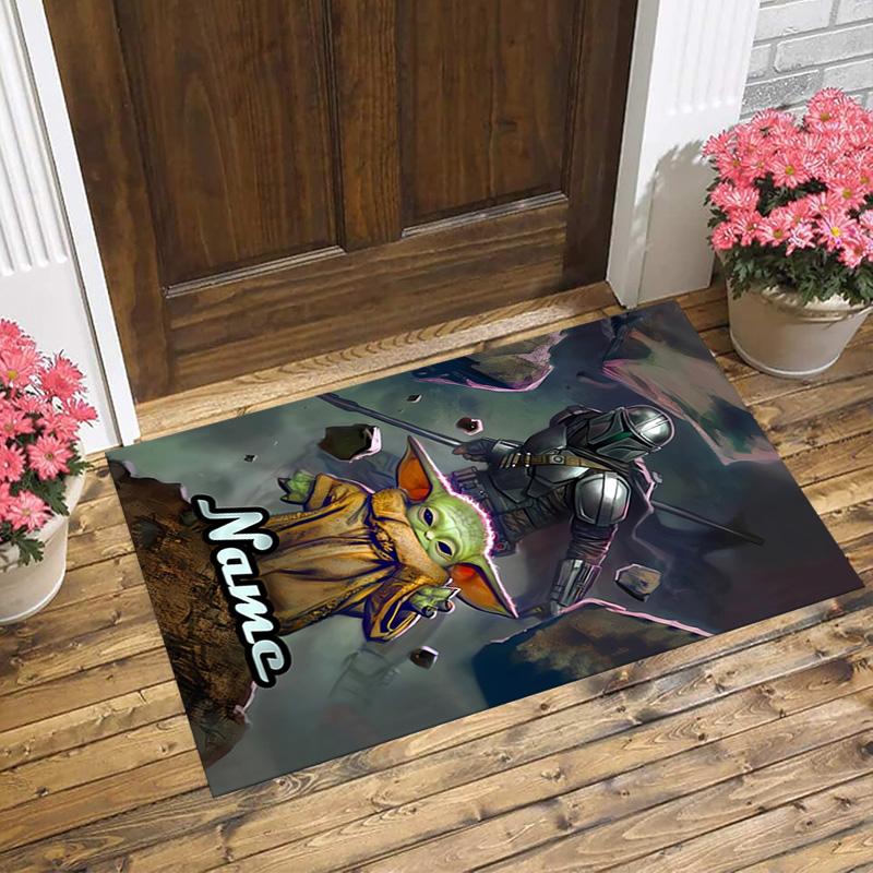 Personalized Name Yoda's Legacy Living Room Non-Slip Area Rug Soft Carpet for Bedroom Kids Playroom Sofa Office Home Decor Doormat