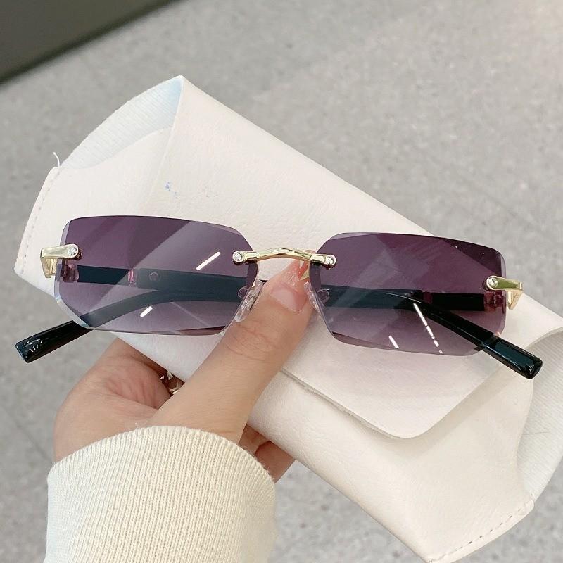 7PCS Sunglesses for Women Fashion Rimless Beach Gradient Sungl Fashion Eyewear UV400 Eyegles