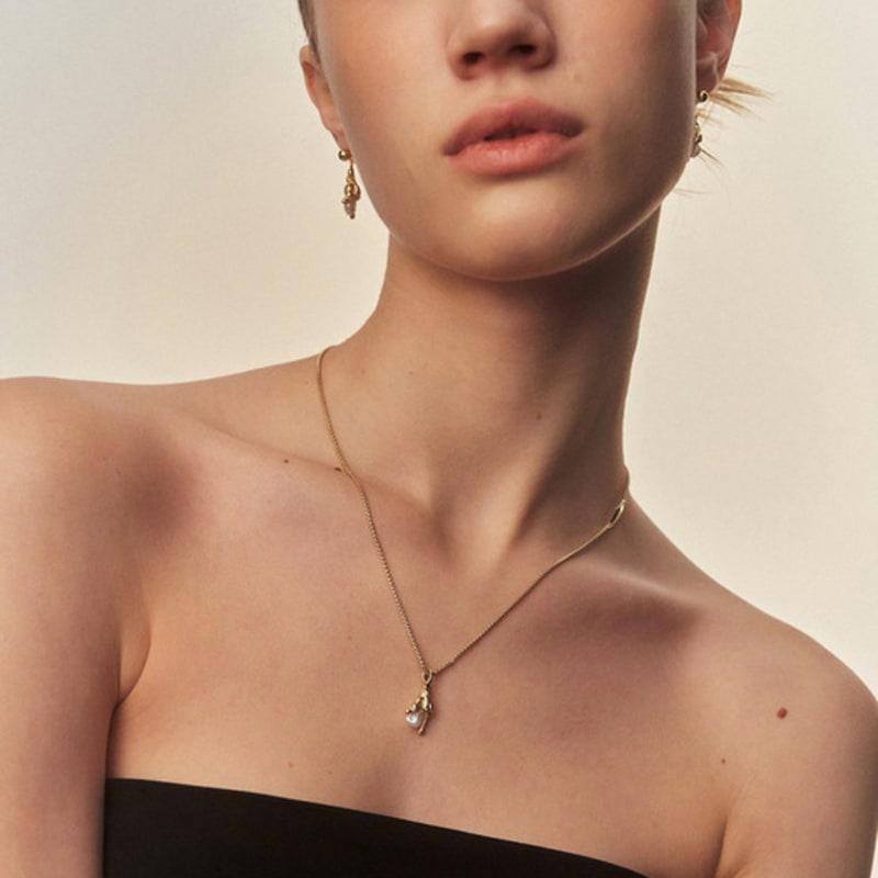 

Vingt six Avril 3-n11 heart lump necklace white gold