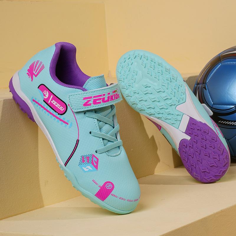 2025 autumn new children's Velcro primary school students training sole male and female students football shoes size 29-39