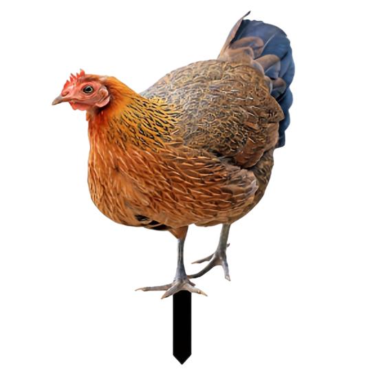 Realistic Acrylic Animal Yard Stake, 2D Flat Chicken Goose Bird Bunny Garden Sign for Pathway, Patio, Lawn Outdoor