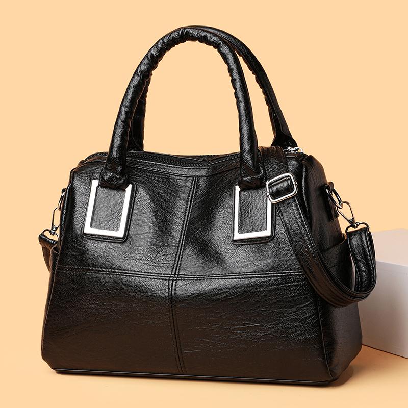 Chic Women's Leather Top-Handle Bag Versatile Crossbody Purse for Daily & Casual Use
