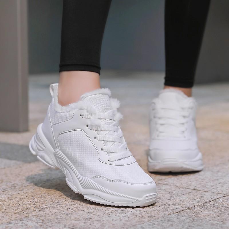 Fashion Autumn Winter Leather Sneakers Black Casual Shoes Women Non-slip Lace-up 2025 Fashionable Comfortable Waterproof Sports Shoes