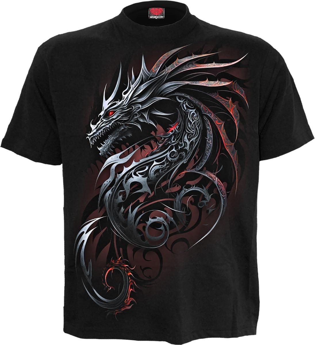 Spiral - Dragon Shards - Front Print T-Shirt Black M Black XXXXL