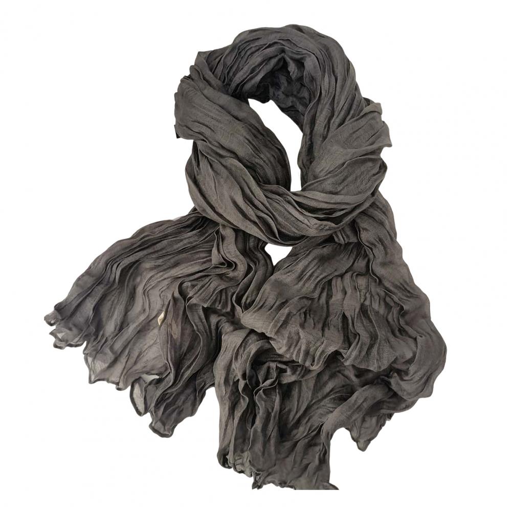 Women Scarf Solid Color Pleated Long Retro Autumn Winter Warm Long Scarf Soft Vintage Inspired Scarf