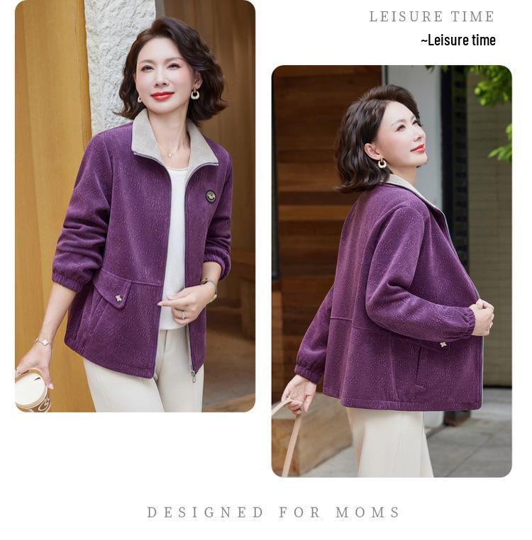 Autumn Corduroy Cardigan Jacket for Middle-Aged & Elderly Women