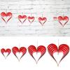 4Pcs Heart Shaped Hanging Decor Premium Thick Gloss Paper Romantic 3D Party Decor for Valentine's Day Wedding Birthday Home